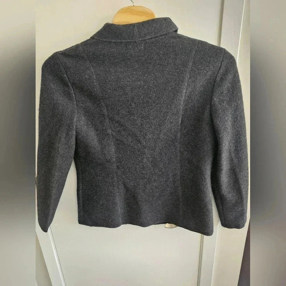Plus Size Lands’ End 100% Wool Button Down Cardigan Sweater Jacket Gray Size 18T - Picture 5 of 5